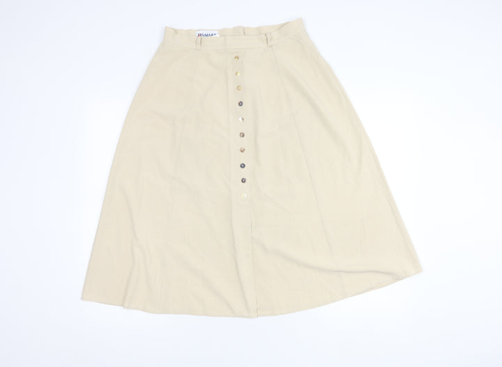 Damart Women's Beige A-Line Midi Skirt Size 14