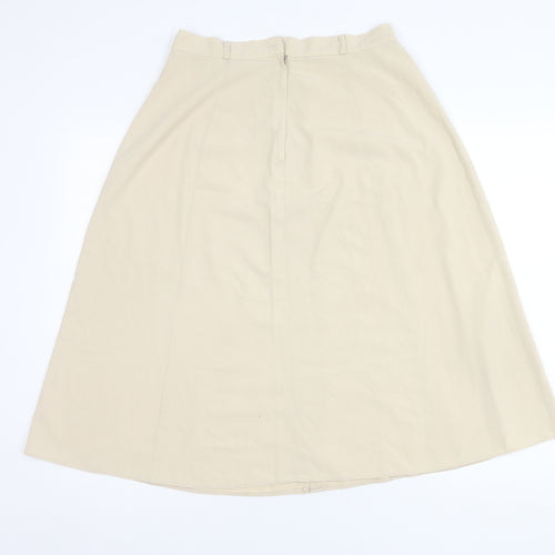Damart Women's Beige A-Line Midi Skirt Size 14