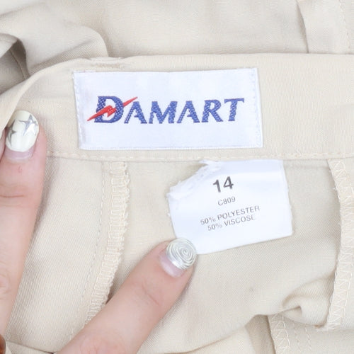 Damart Women's Beige A-Line Midi Skirt Size 14