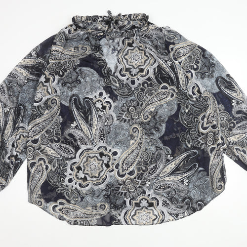 Yours Women's Black Paisley Blouse UK Size 28