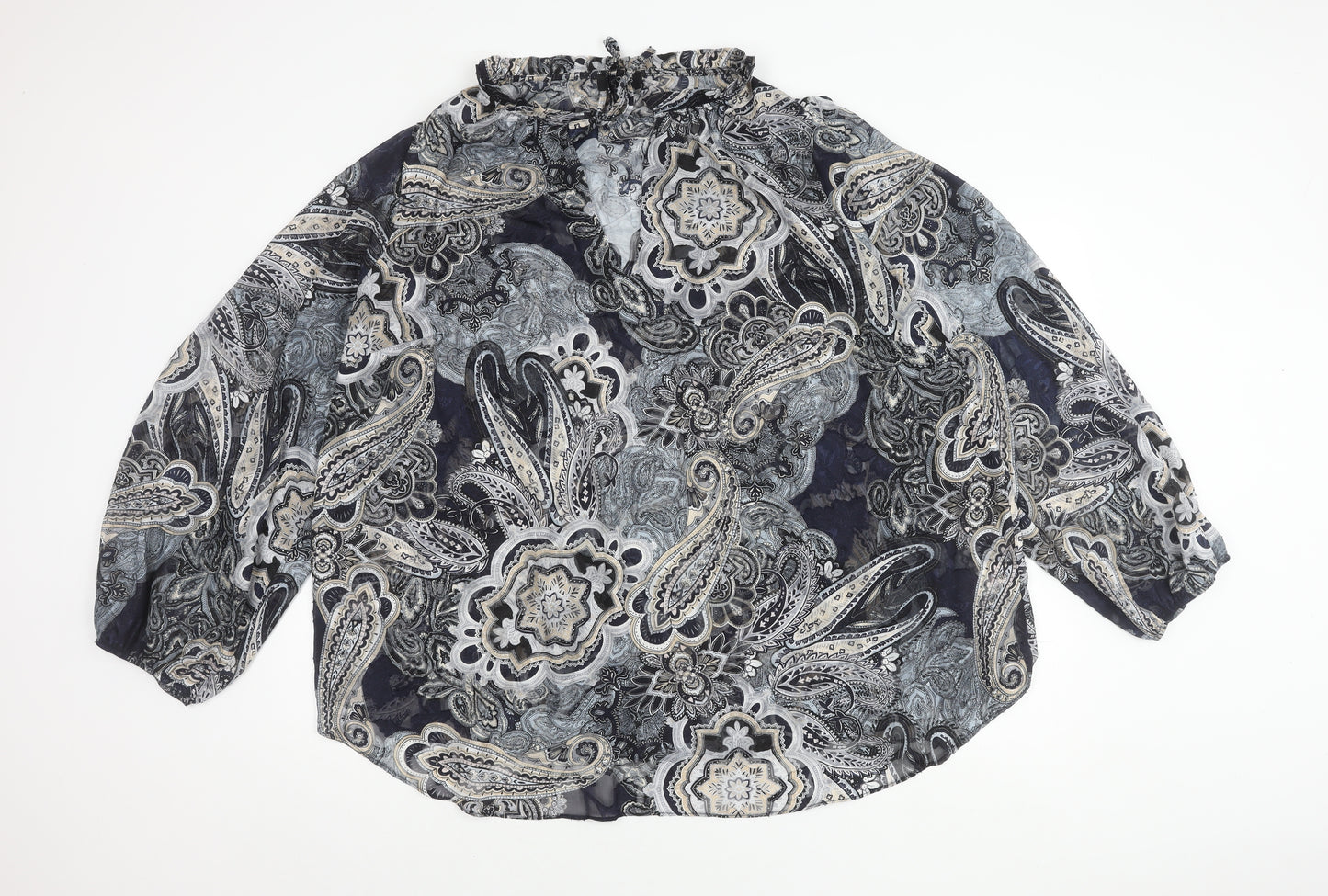 Yours Women's Black Paisley Blouse UK Size 28