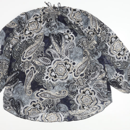 Yours Women's Black Paisley Blouse UK Size 28