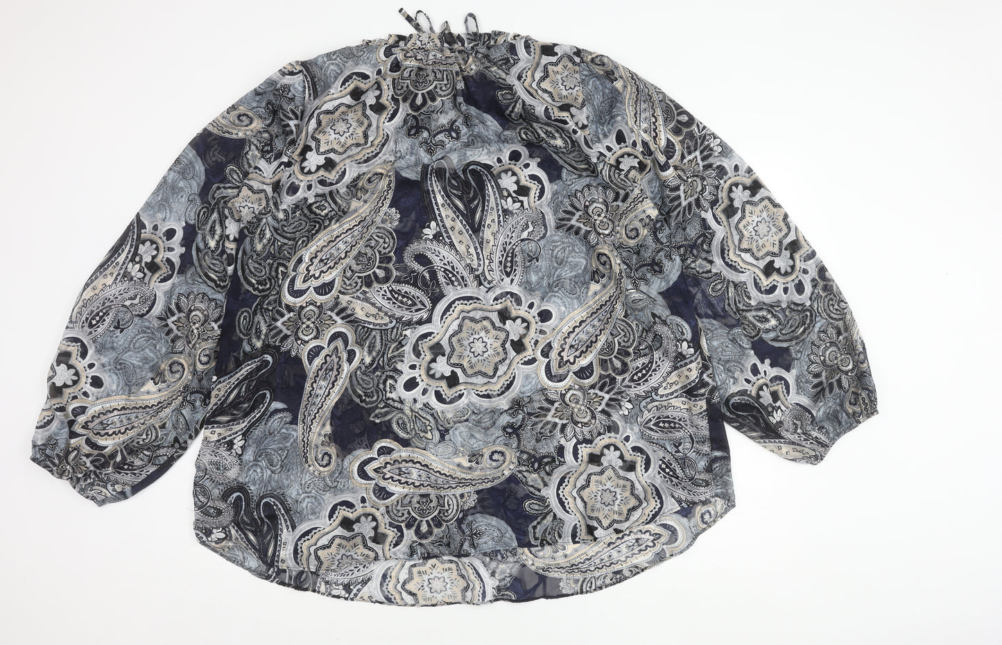 Yours Women's Black Paisley Blouse UK Size 28