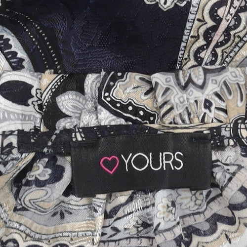 Yours Women's Black Paisley Blouse UK Size 28