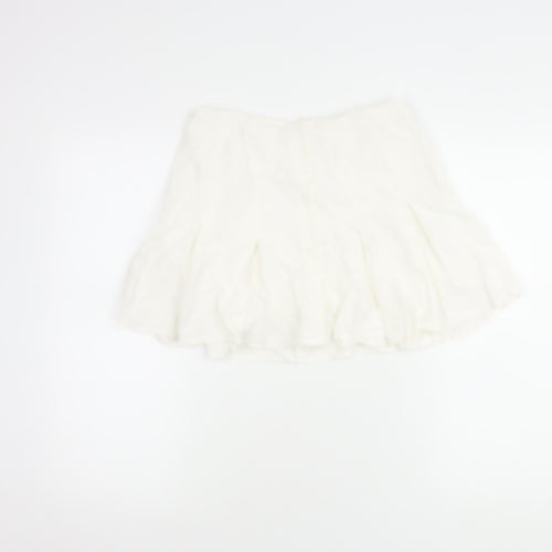 Stradivarius Women's Ivory Flare Skirt M