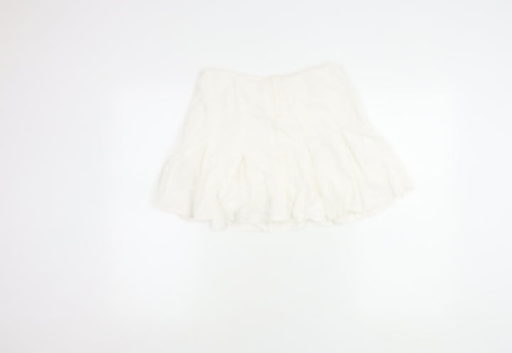 Stradivarius Women's Ivory Flare Skirt M