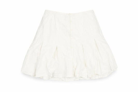 Front view of Stradivarius Women's Ivory Flare Skirt M