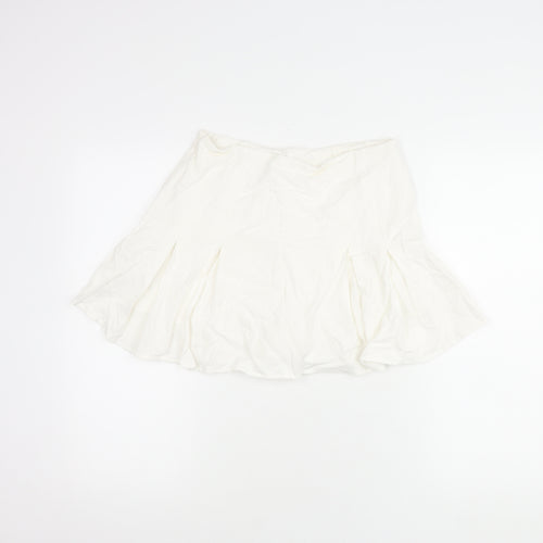 Stradivarius Women's Ivory Flare Skirt M