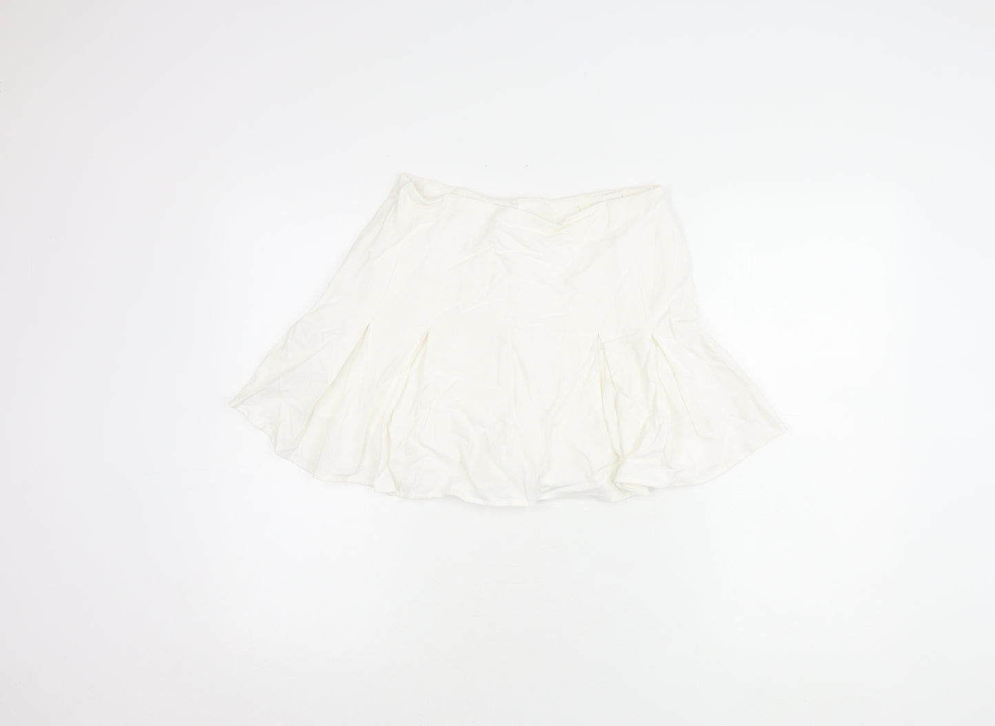 Stradivarius Women's Ivory Flare Skirt M