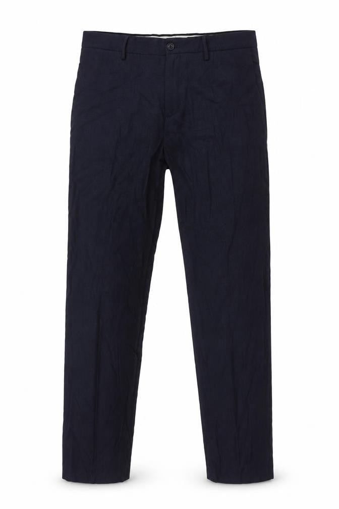 Front view of Zara Men's Blue Trousers, size L, Polyester Blend
