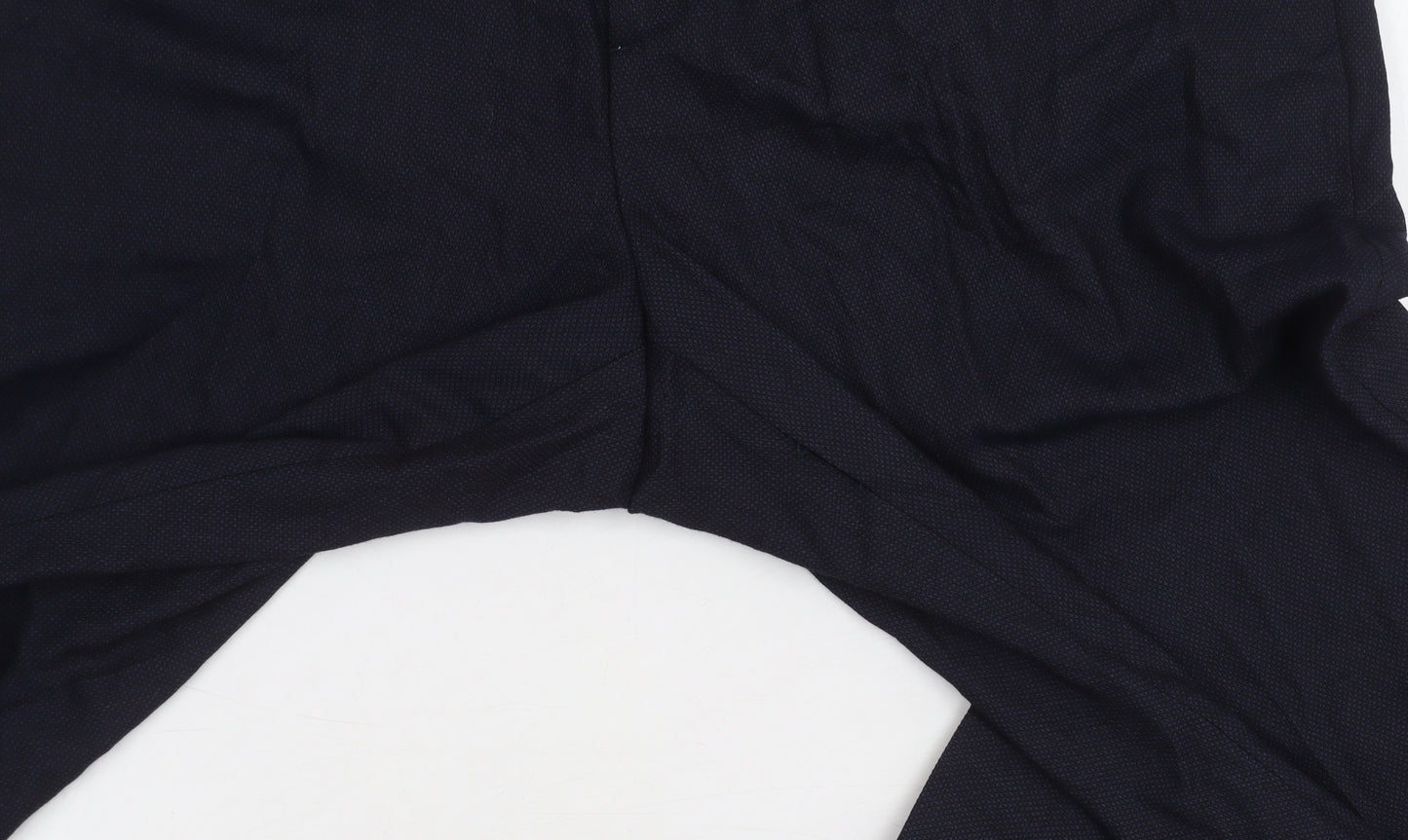 Zara Men's Blue Trousers Size L, Polyester Blend