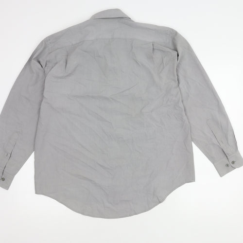J. Cavelli Men's Grey Long Sleeve Button-Up Shirt M