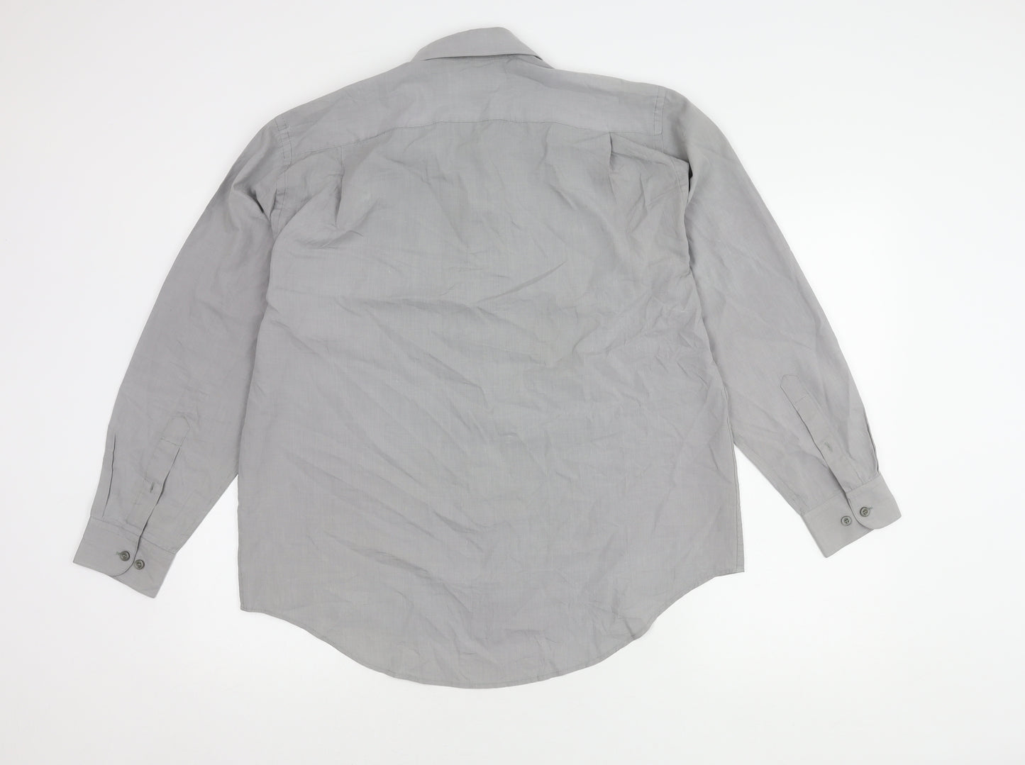 J. Cavelli Men's Grey Long Sleeve Button-Up Shirt M