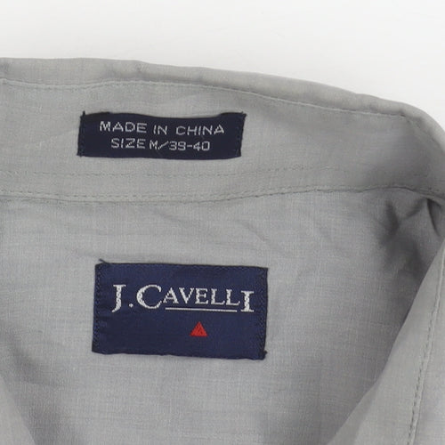 J. Cavelli Men's Grey Long Sleeve Button-Up Shirt M