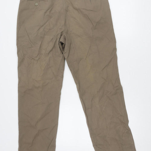 Marks and Spencer Men's Brown Trousers, L, Comfortable