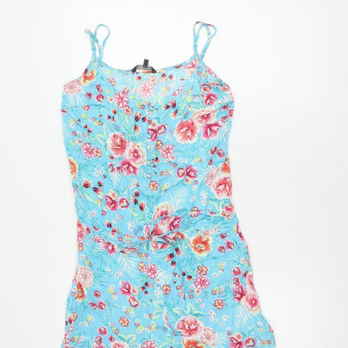 Marks and Spencer Women's Blue Floral Playsuit, Size 8