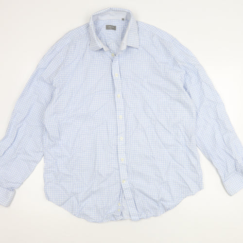 Jaeger Men's Blue Slim Fit Check Shirt 17.5