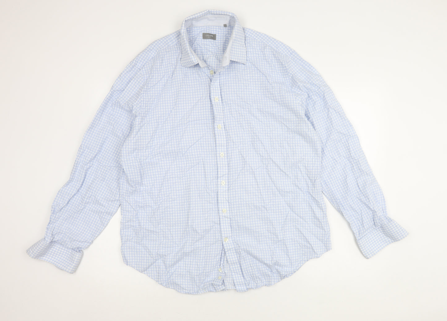 Jaeger Men's Blue Slim Fit Check Shirt 17.5