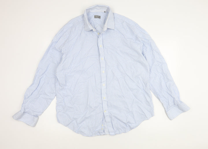 Jaeger Men's Blue Slim Fit Check Shirt 17.5