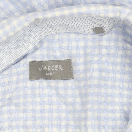 Jaeger Men's Blue Slim Fit Check Shirt 17.5