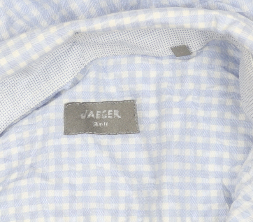 Jaeger Men's Blue Slim Fit Check Shirt 17.5