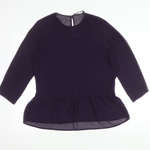 Zara Basic Women's Purple 3/4 Sleeve Top Size 12