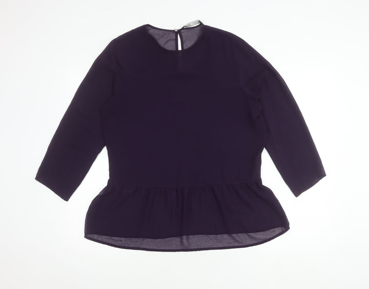Zara Basic Women's Purple 3/4 Sleeve Top Size 12