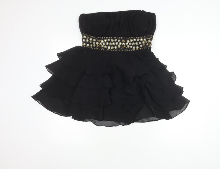 Love Label Black Strapless Party Dress - Size 12