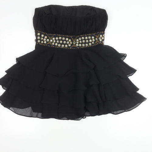 Love Label Black Strapless Party Dress - Size 12