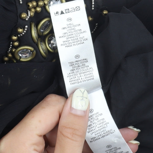 Love Label Black Strapless Party Dress - Size 12