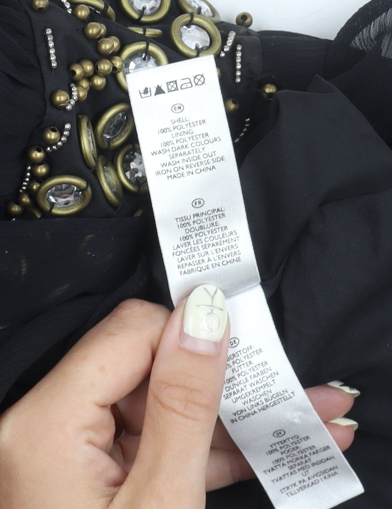 Love Label Black Strapless Party Dress - Size 12