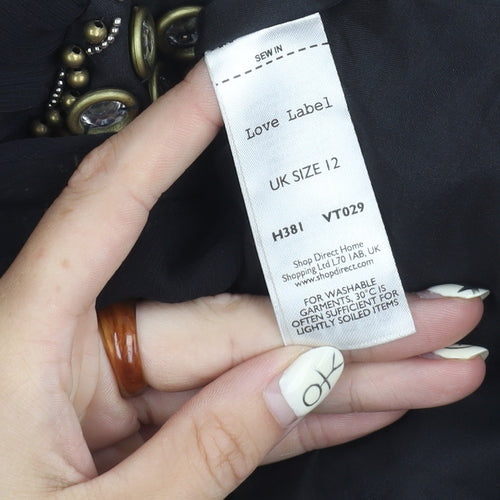 Love Label Black Strapless Party Dress - Size 12