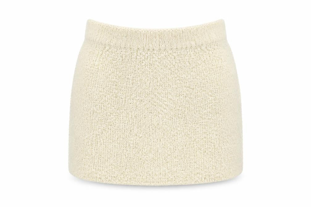 Front view of H&M Women's Beige Mini Skirt S