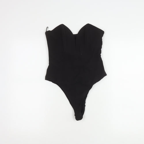 Zara Women's Black Strapless Sweetheart Bodysuit M