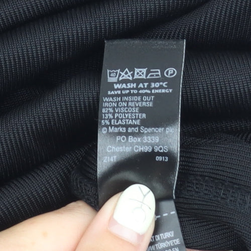 Marks and Spencer Black Sleeveless Dress, Size 8