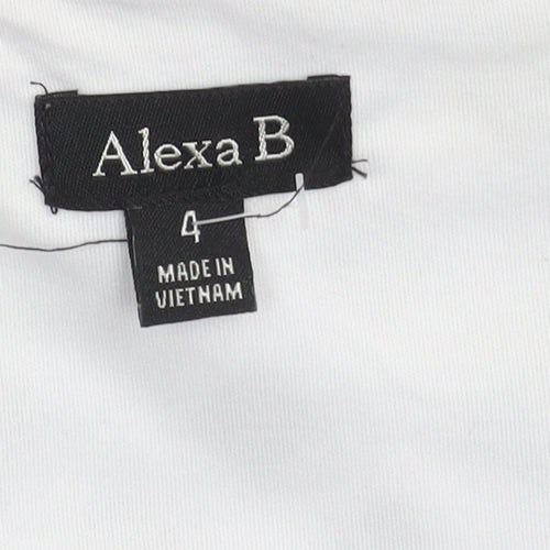 Alexa B Women's Black A-Line Dress, Size 6, Geometric Pattern