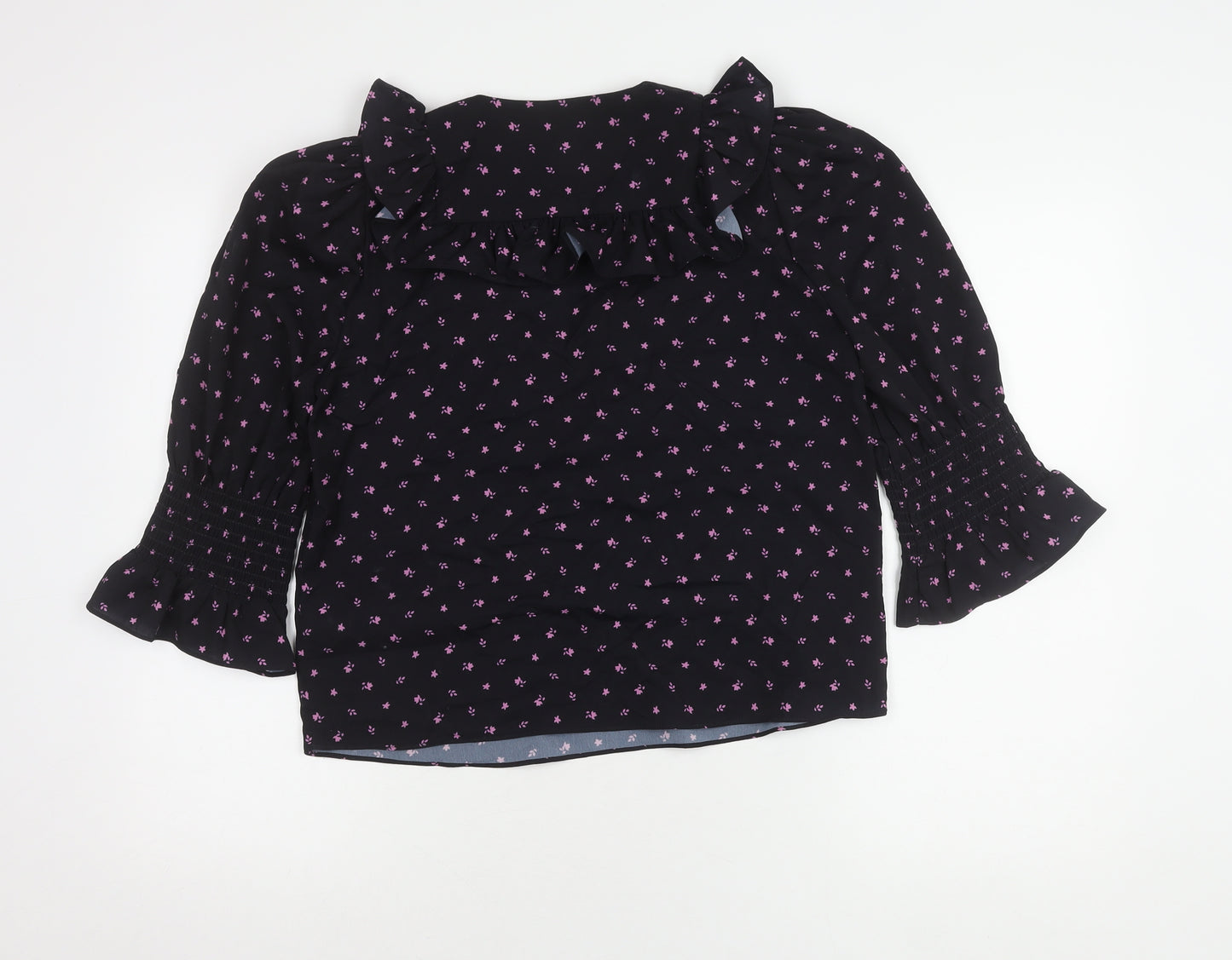 French Connection Women's Black Floral Blouse Size S