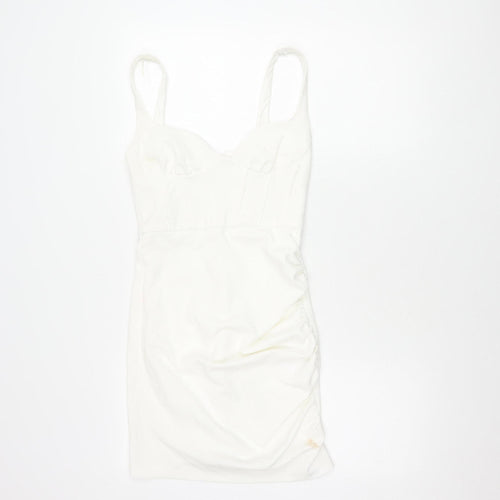 Zara Womens White S Pencil Dress Party Sleeveless