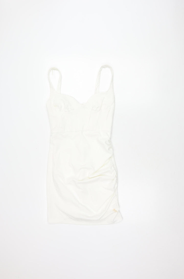 Zara Womens White S Pencil Dress Party Sleeveless