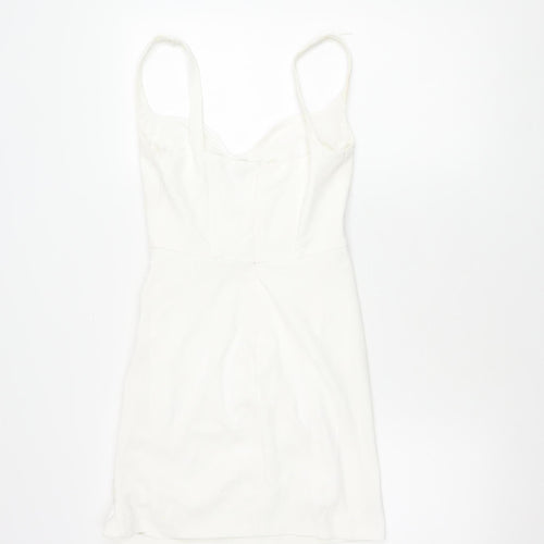 Zara Womens White S Pencil Dress Party Sleeveless