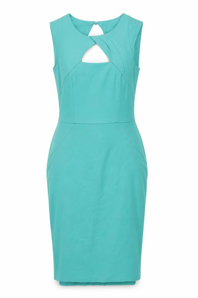 Front view of Coast Green Sleeveless Women's Dress, size 8