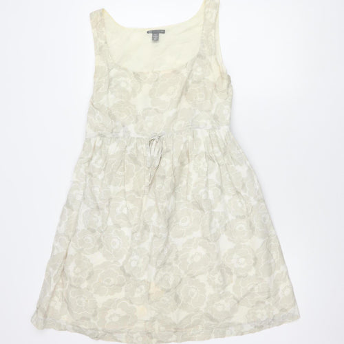 Gap Women's Ivory Floral Linen Dress, Size 12, Sleeveless