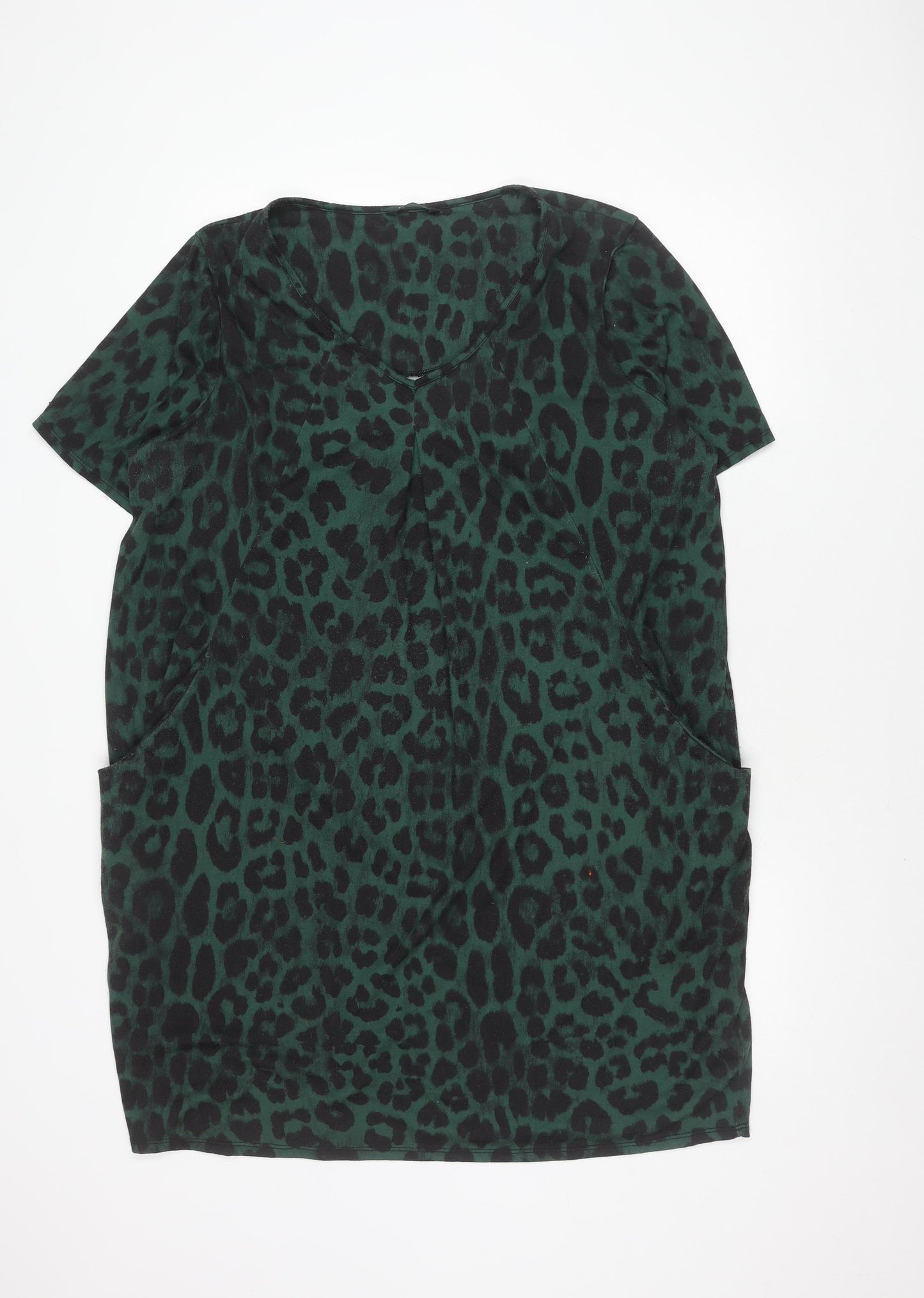 Roman Women's Green Animal Print Dress Size 20