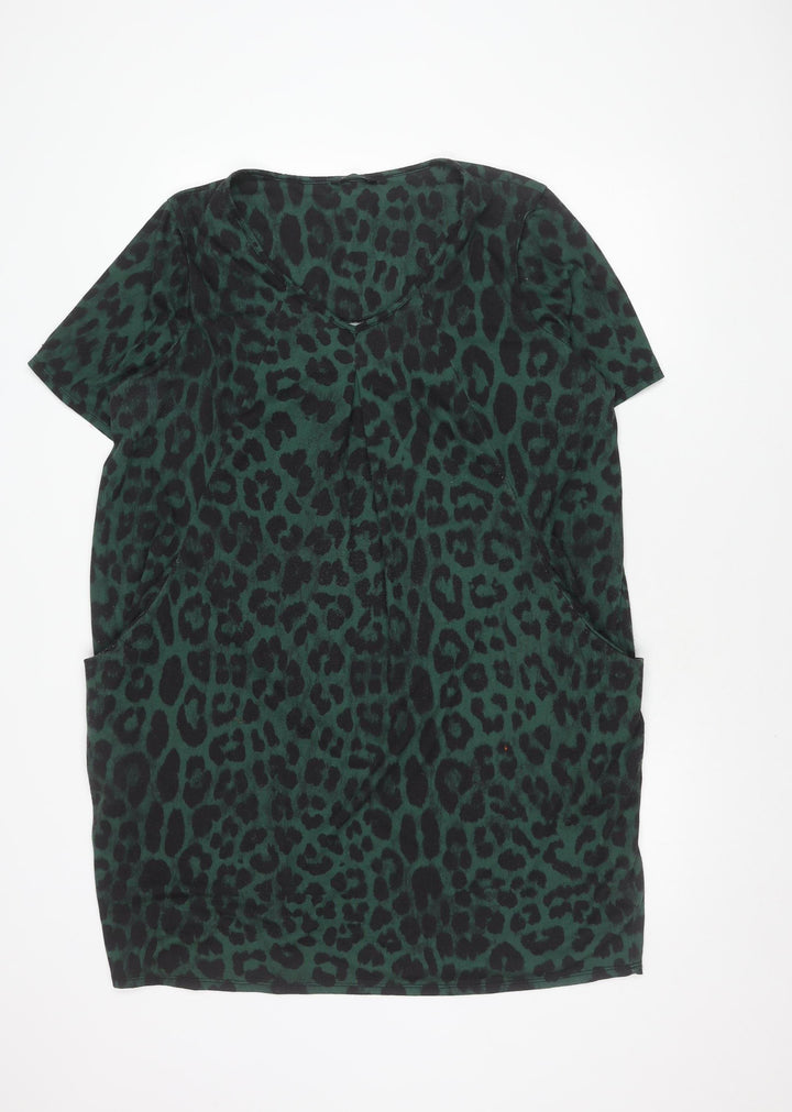 Roman Women's Green Animal Print Dress Size 20