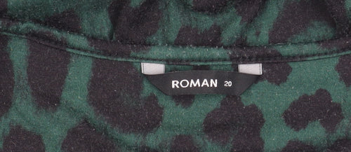 Roman Women's Green Animal Print Dress Size 20