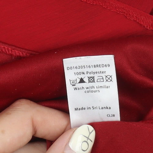 Bm Women's Red Wrap Blouse, Size 24, Short Sleeve