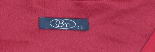 Bm Women's Red Wrap Blouse, Size 24, Short Sleeve