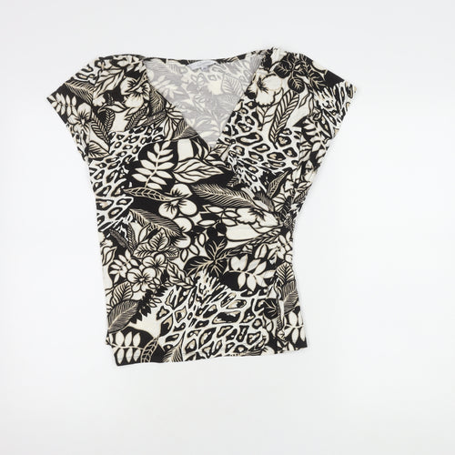 J. Taylor Women’s Multicoloured Wrap Top, Size 14, Short Sleeve