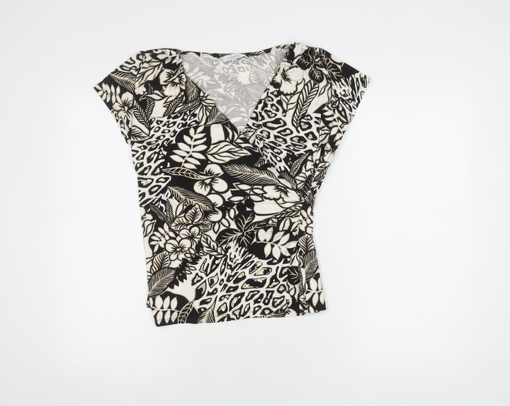 J. Taylor Women’s Multicoloured Wrap Top, Size 14, Short Sleeve