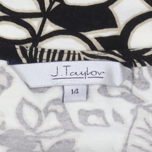 J. Taylor Women’s Multicoloured Wrap Top, Size 14, Short Sleeve